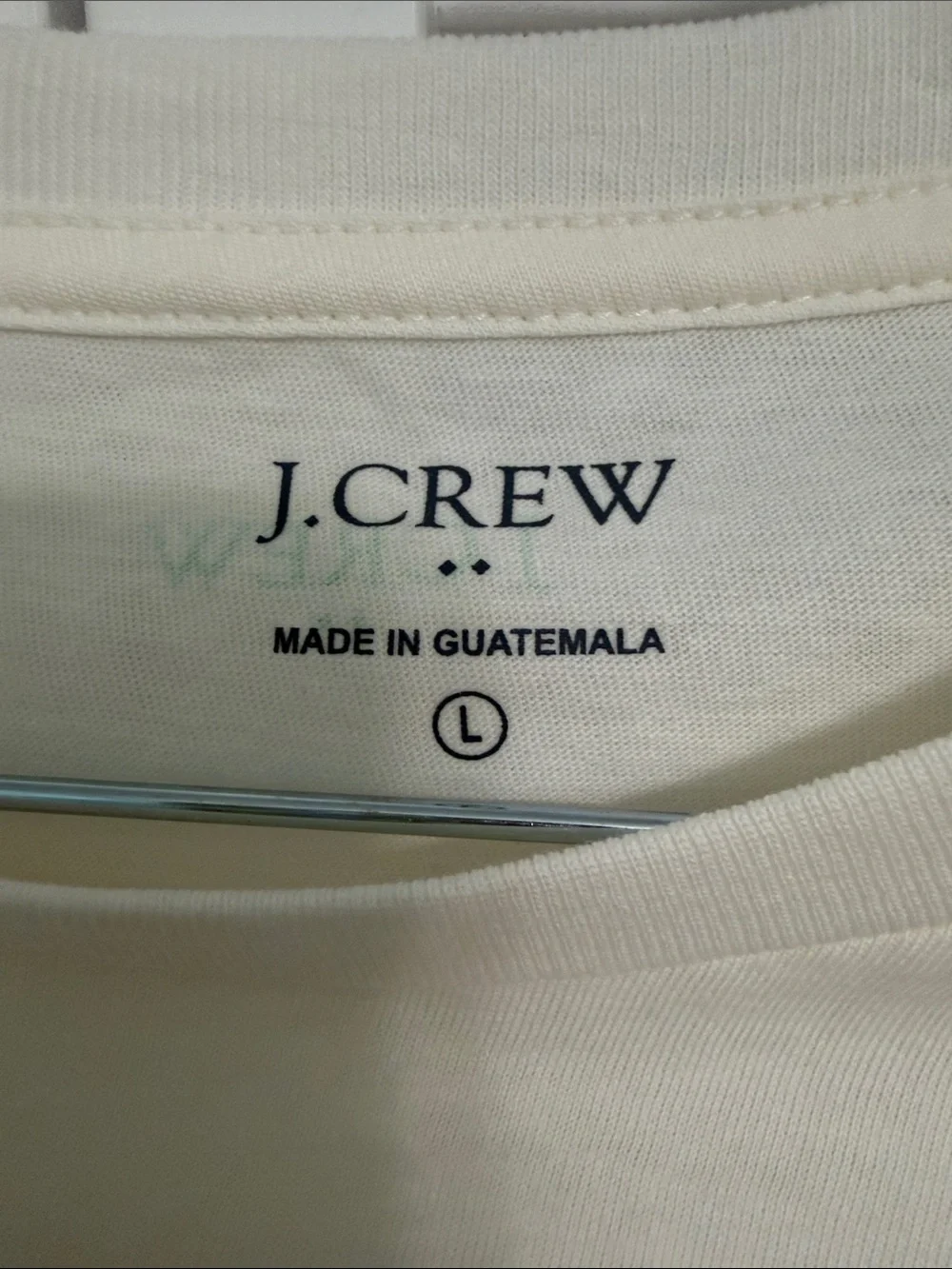 J. Crew Cream Short-Sleeve 'Vacation Crew' Graphic Tee with Green Print